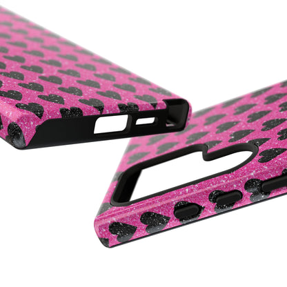Black Hearts Glitter Samsung Galaxy Case - BOGO Cases