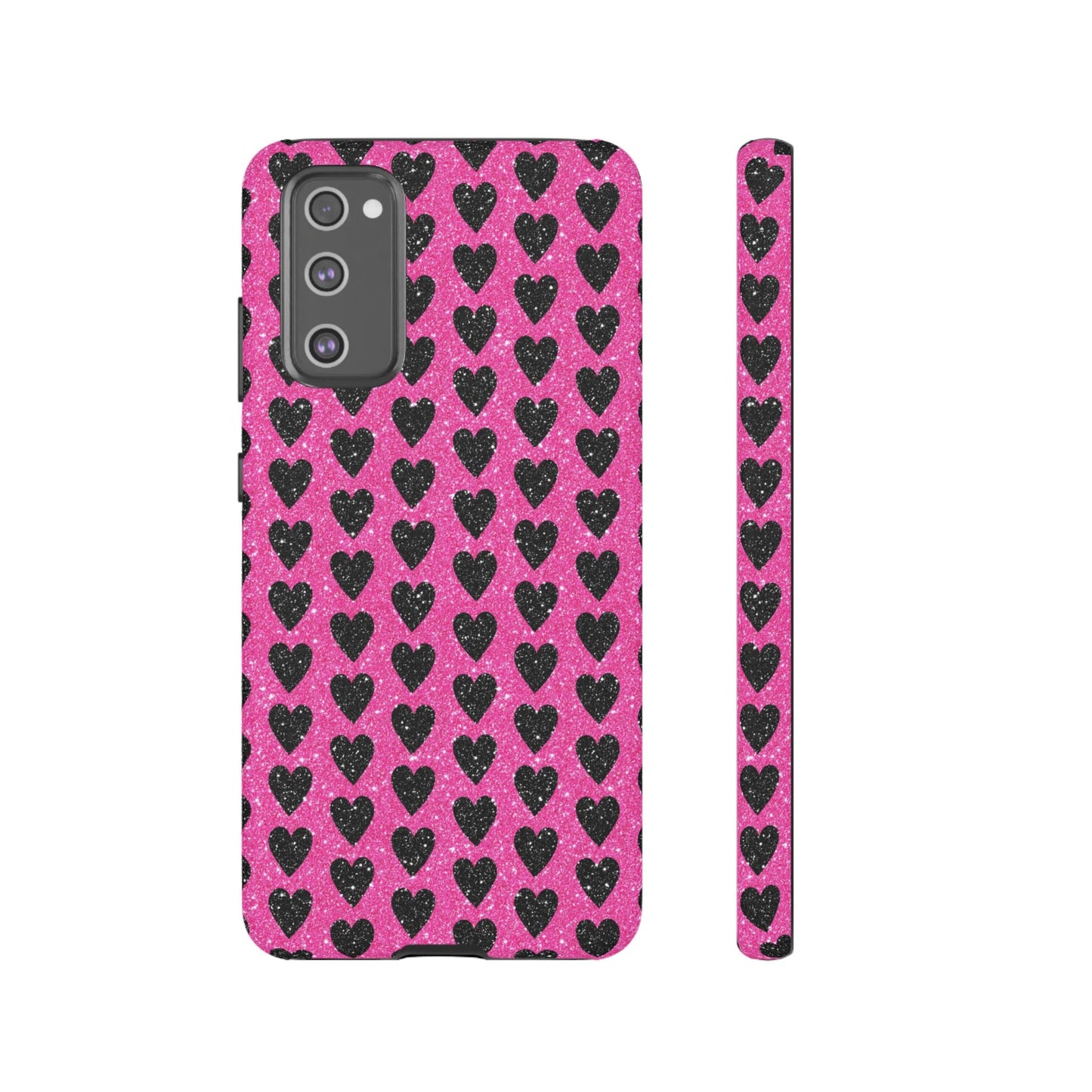 Black Hearts Glitter Samsung Galaxy Case - BOGO Cases