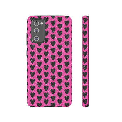 Black Hearts Glitter Samsung Galaxy Case - BOGO Cases