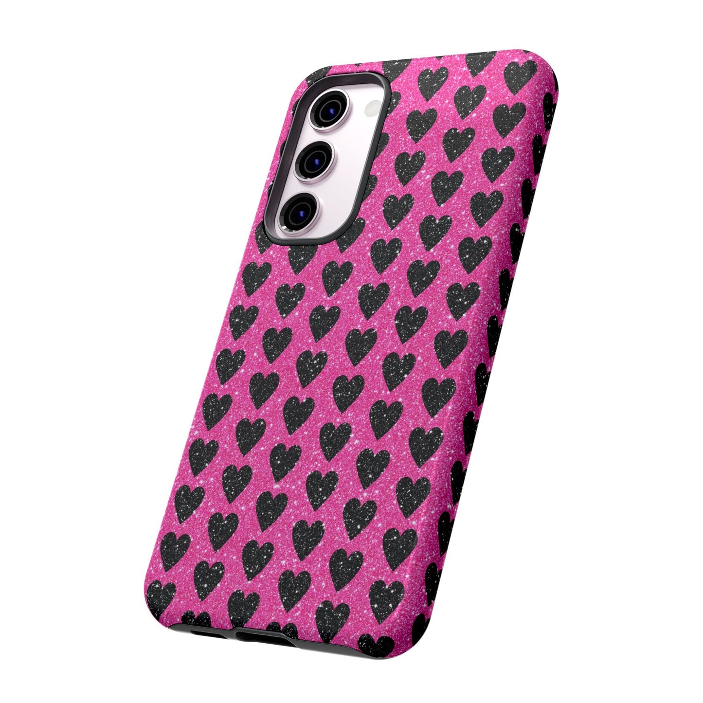 Black Hearts Glitter Samsung Galaxy Case - BOGO Cases