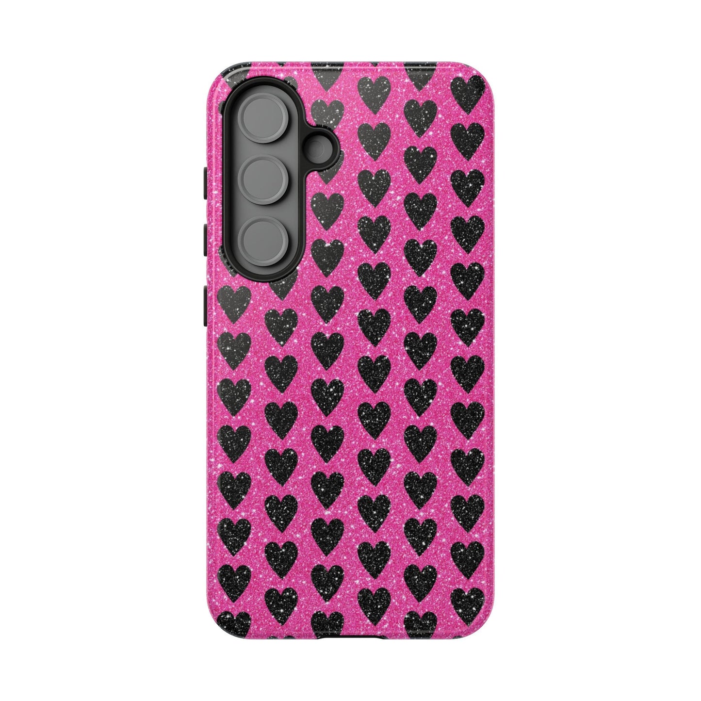 Black Hearts Glitter Samsung Galaxy Case - BOGO Cases