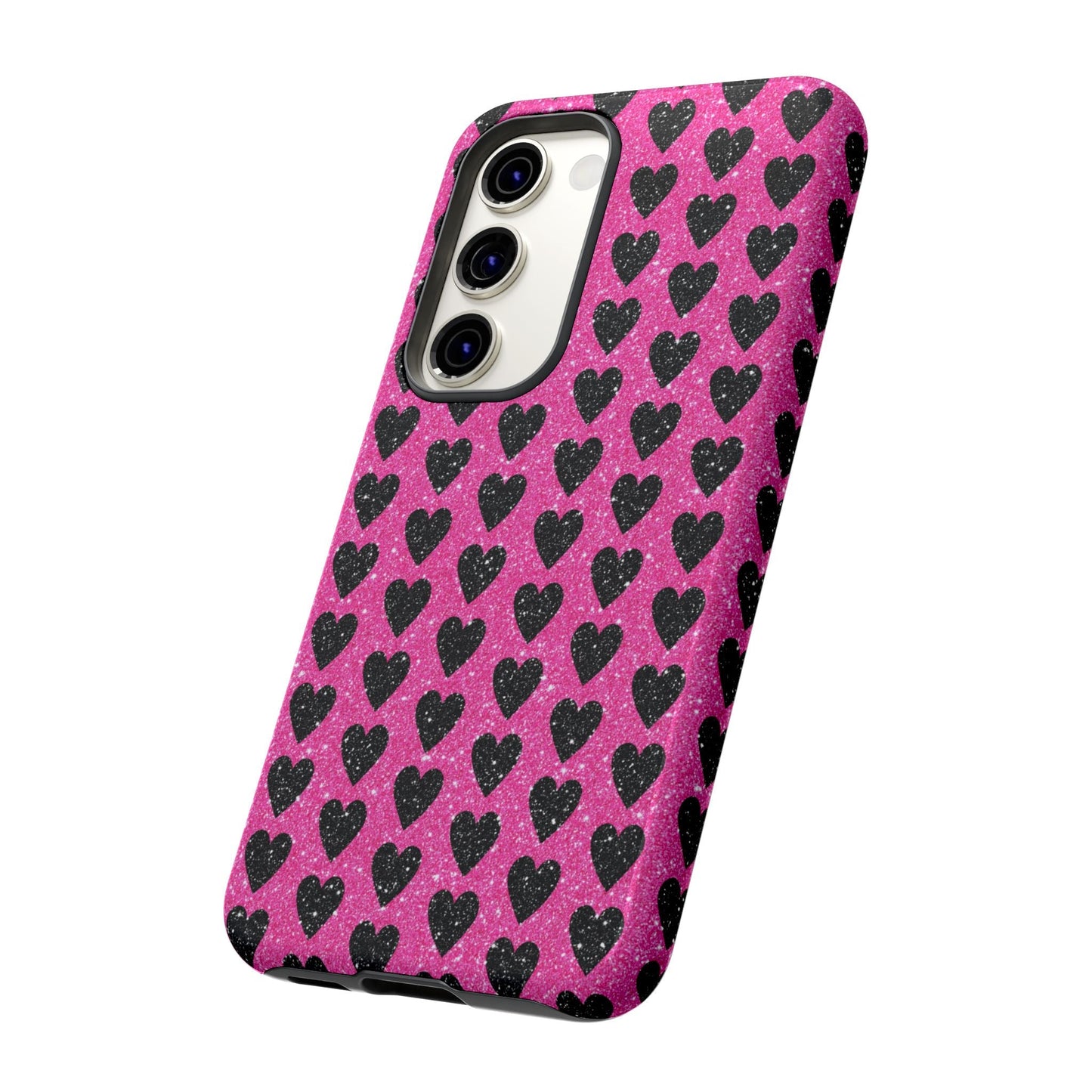 Black Hearts Glitter Samsung Galaxy Case - BOGO Cases