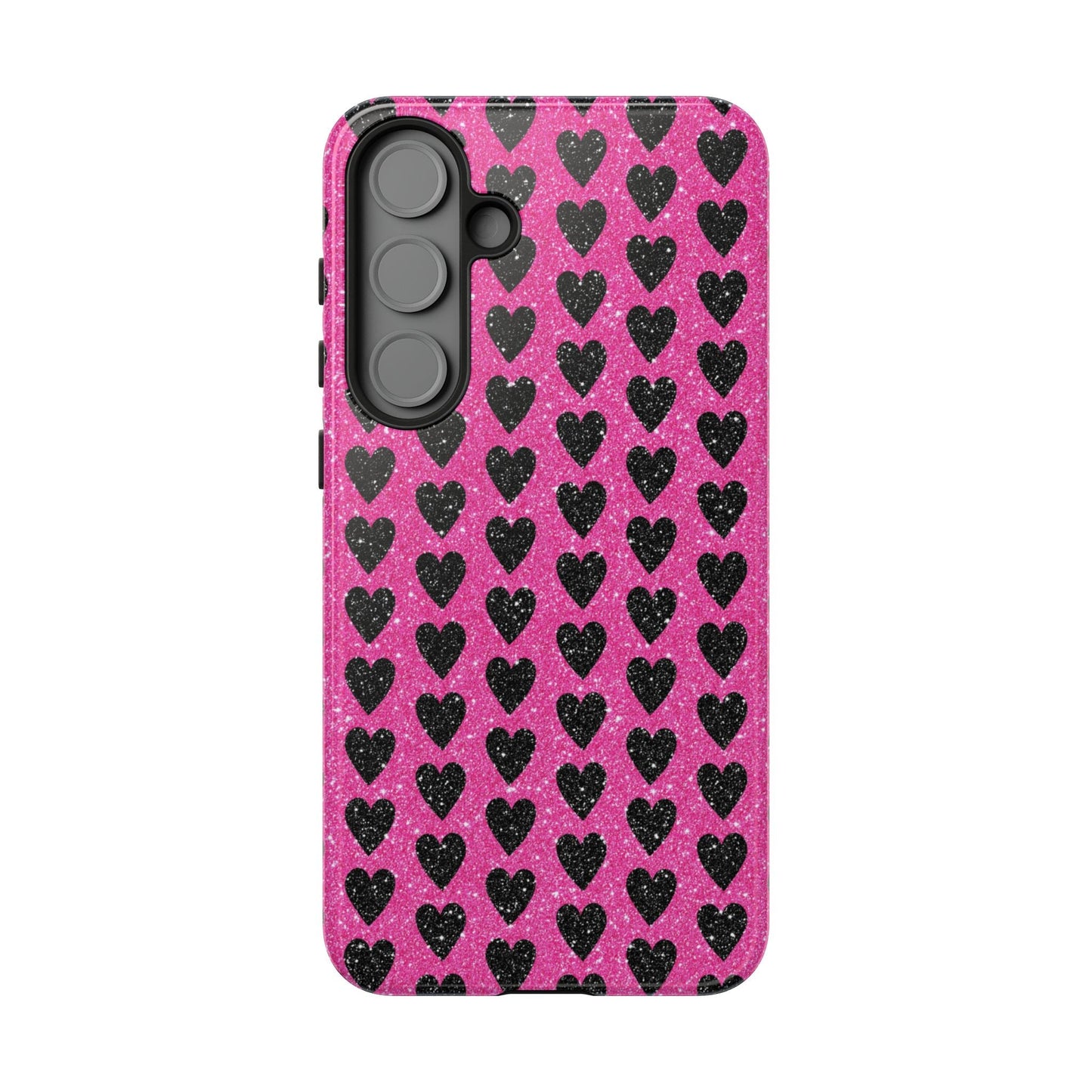 Black Hearts Glitter Samsung Galaxy Case - BOGO Cases