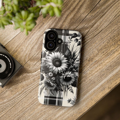 Black Sunflower Plaid Phone Case - BOGO Cases