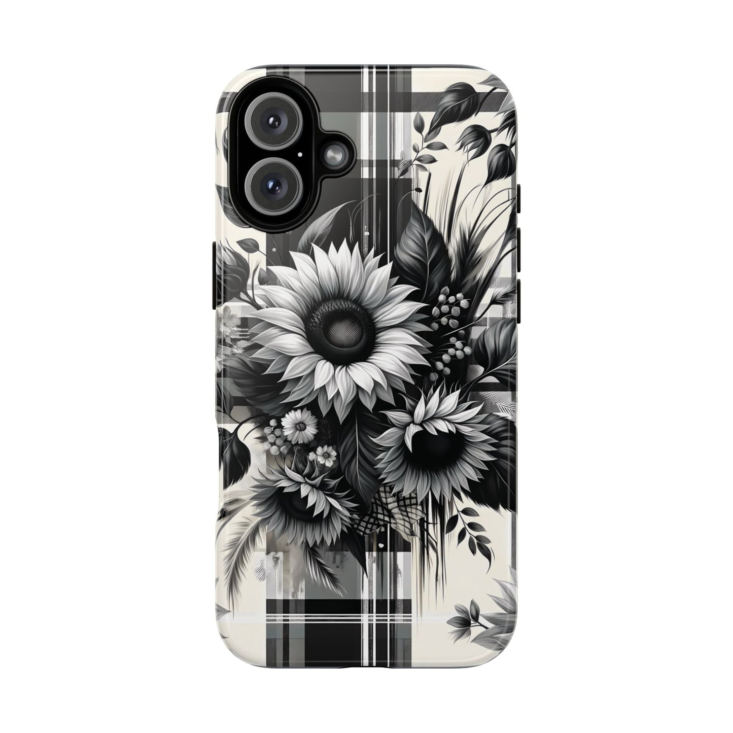 Black Sunflower Plaid Phone Case - BOGO Cases