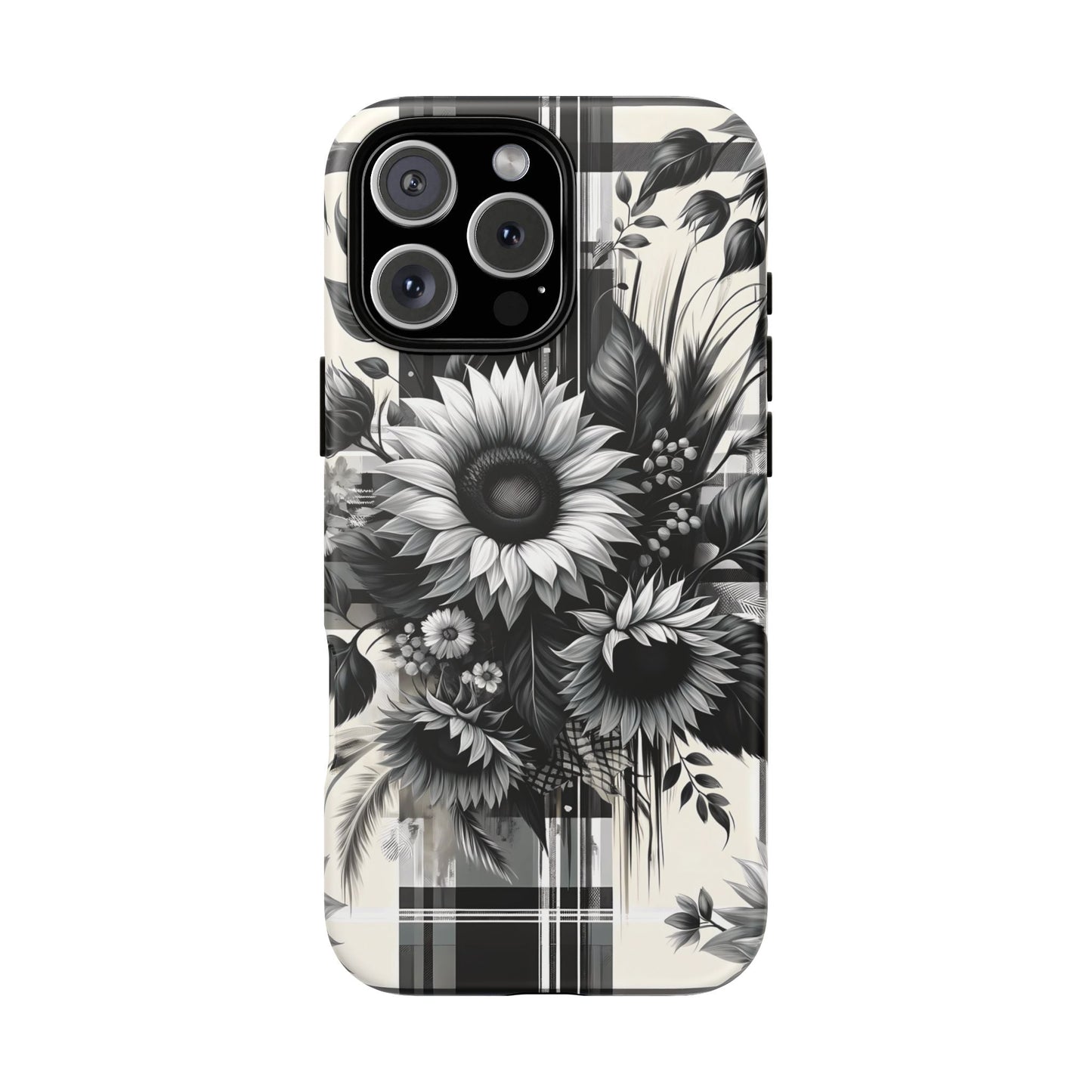 Black Sunflower Plaid Phone Case - BOGO Cases