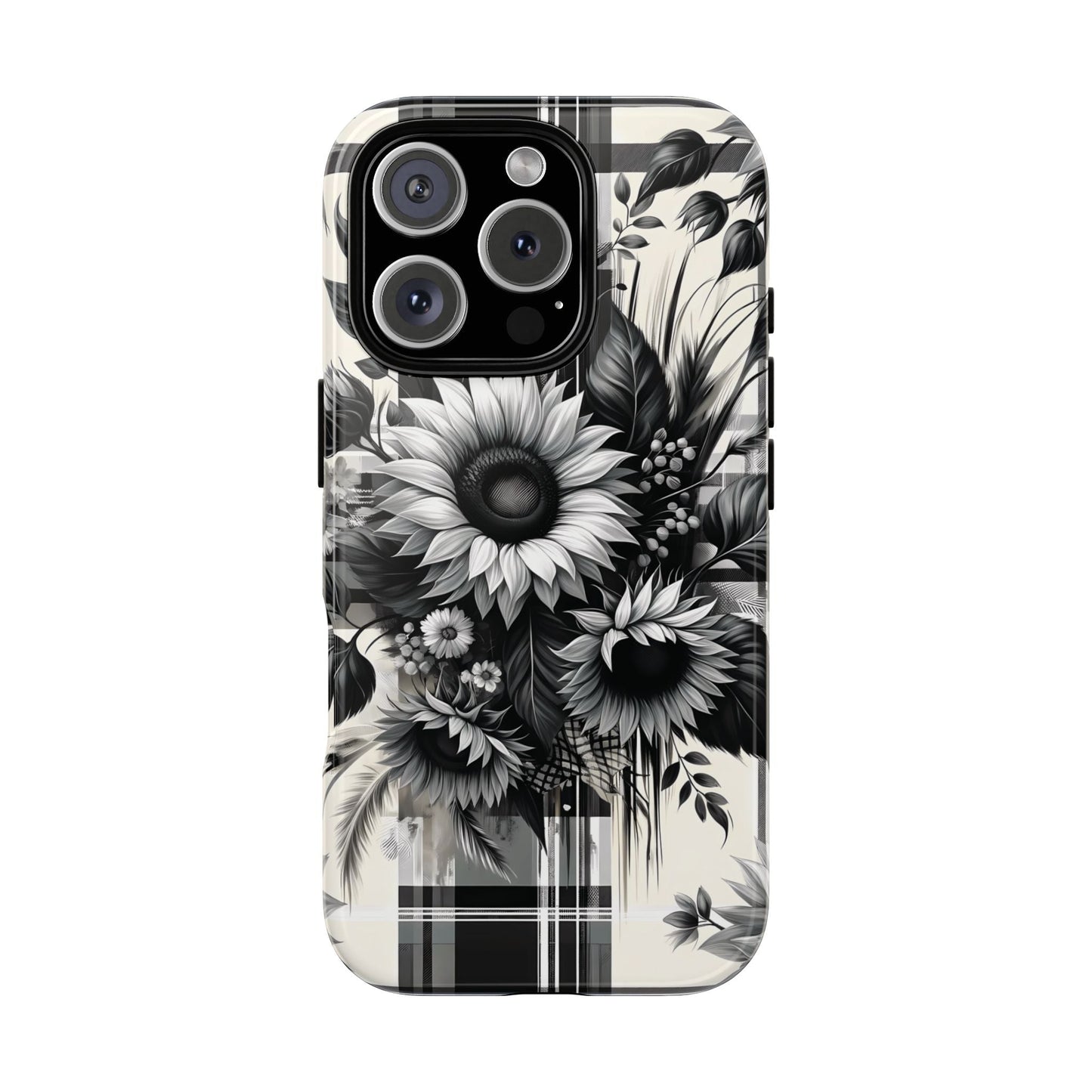 Black Sunflower Plaid Phone Case - BOGO Cases