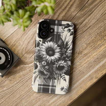 Black Sunflower Plaid Phone Case - BOGO Cases