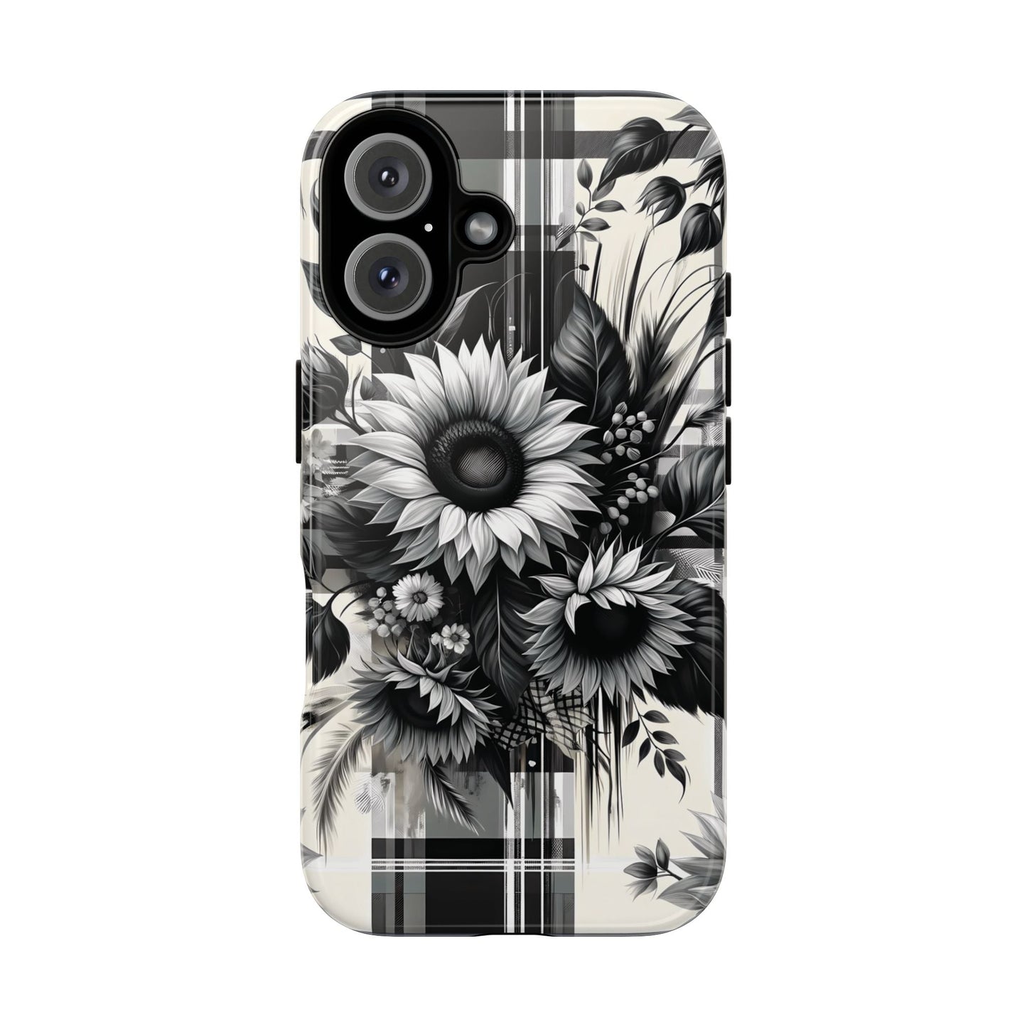 Black Sunflower Plaid Phone Case - BOGO Cases