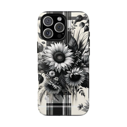 Black Sunflower Plaid Phone Case - BOGO Cases