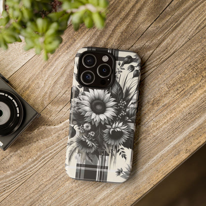 Black Sunflower Plaid Phone Case - BOGO Cases