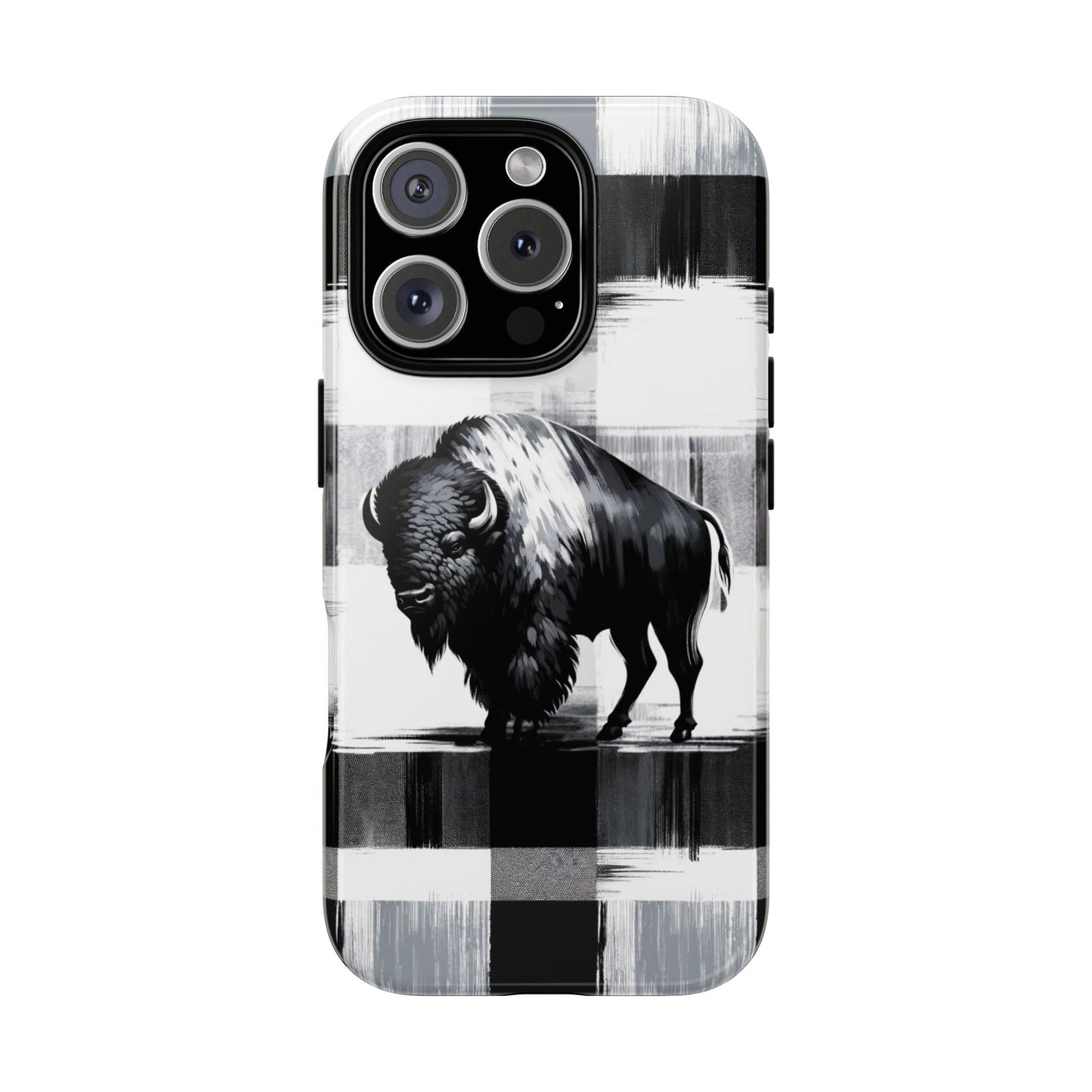 Black White Buffalo Plaid Phone Case! - BOGO Cases