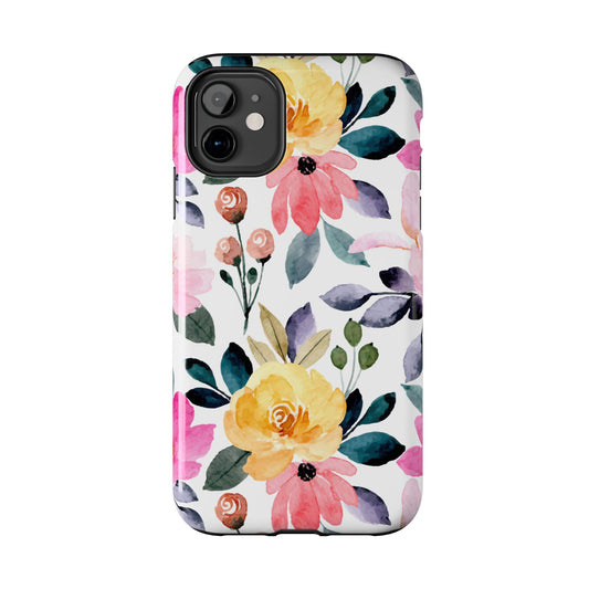 Blossoming Beauty – iPhone Series Case with Vibrant Watercolor Flowers - BOGO Cases