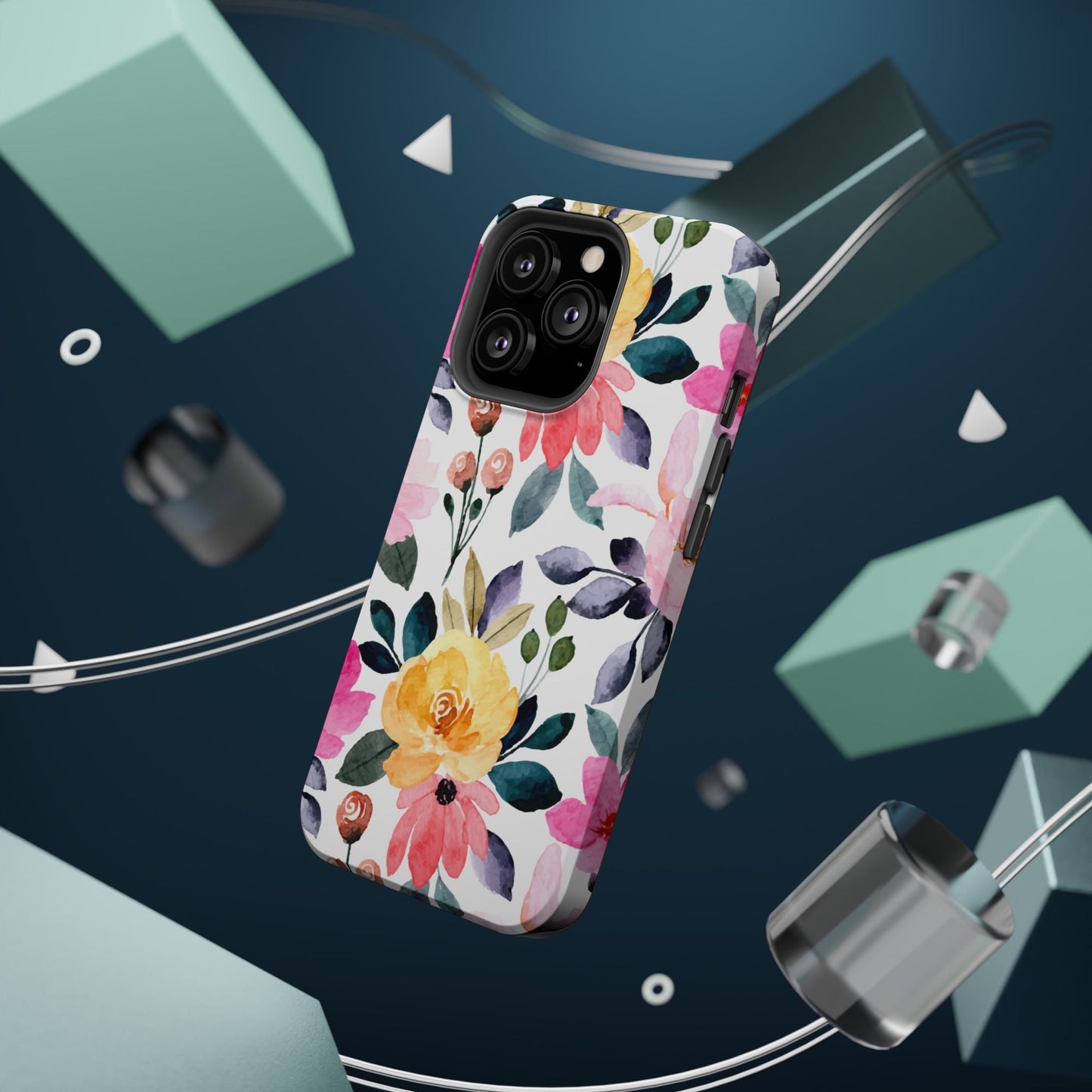 Blossoming Beauty – MagSafe Case with Pastel Floral Watercolor Design - BOGO Cases