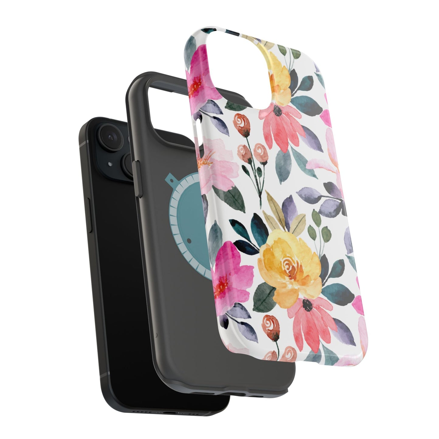 Blossoming Beauty – MagSafe Case with Pastel Floral Watercolor Design - BOGO Cases