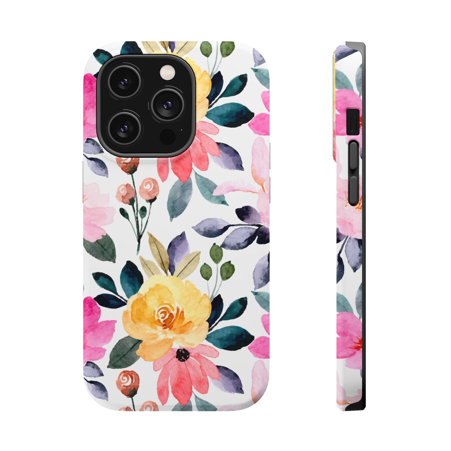 Blossoming Beauty – MagSafe Case with Pastel Floral Watercolor Design - BOGO Cases