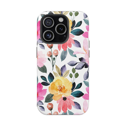 Blossoming Beauty – MagSafe Case with Pastel Floral Watercolor Design - BOGO Cases