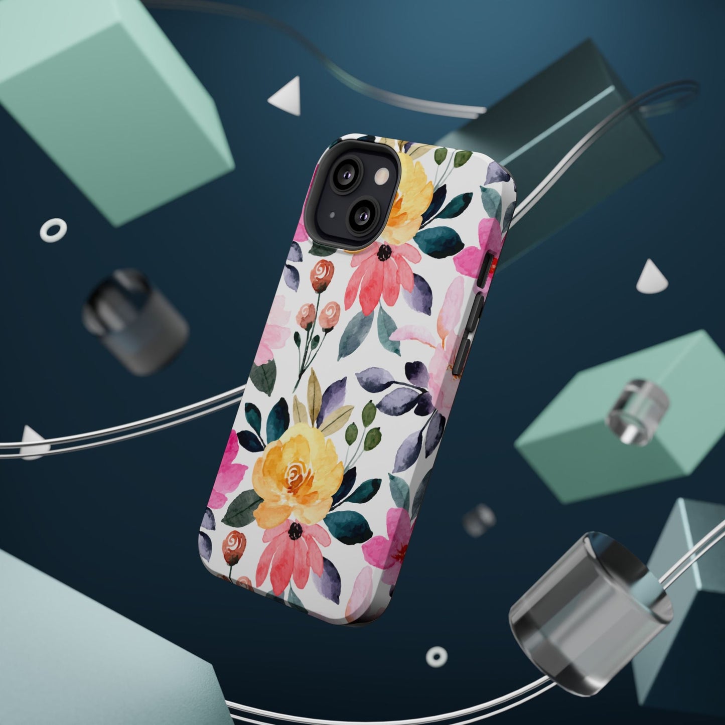 Blossoming Beauty – MagSafe Case with Pastel Floral Watercolor Design - BOGO Cases