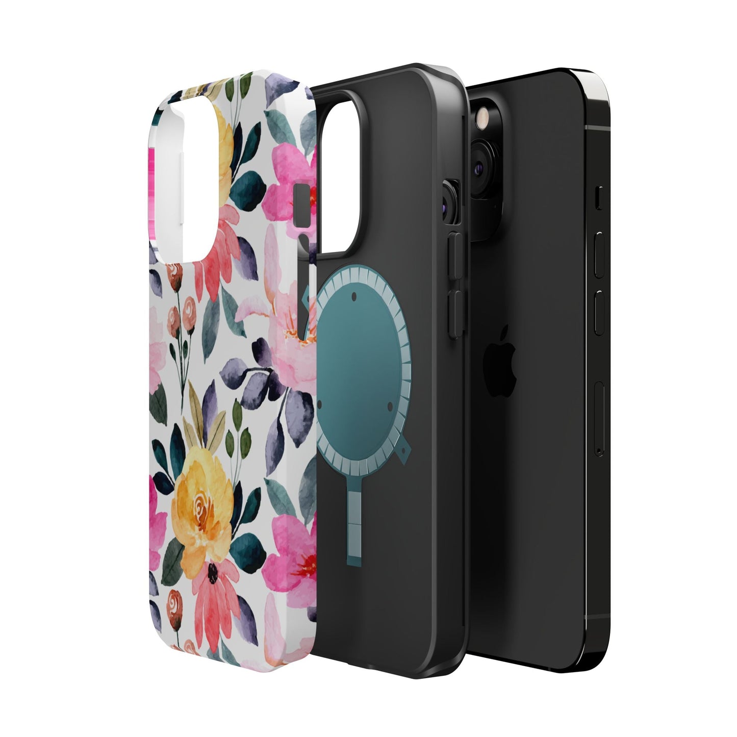 Blossoming Beauty – MagSafe Case with Pastel Floral Watercolor Design - BOGO Cases