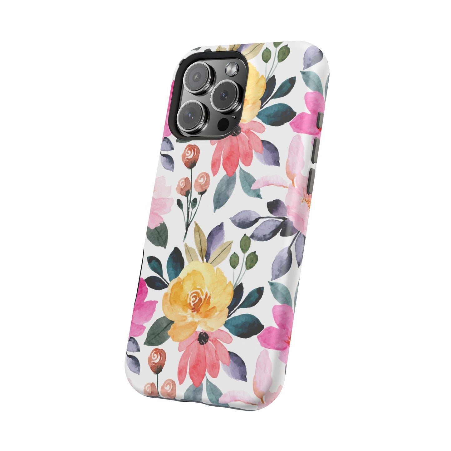 Blossoming Beauty – MagSafe Case with Pastel Floral Watercolor Design - BOGO Cases