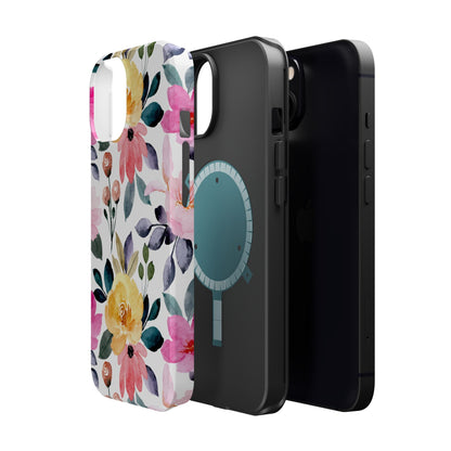 Blossoming Beauty – MagSafe Case with Pastel Floral Watercolor Design - BOGO Cases