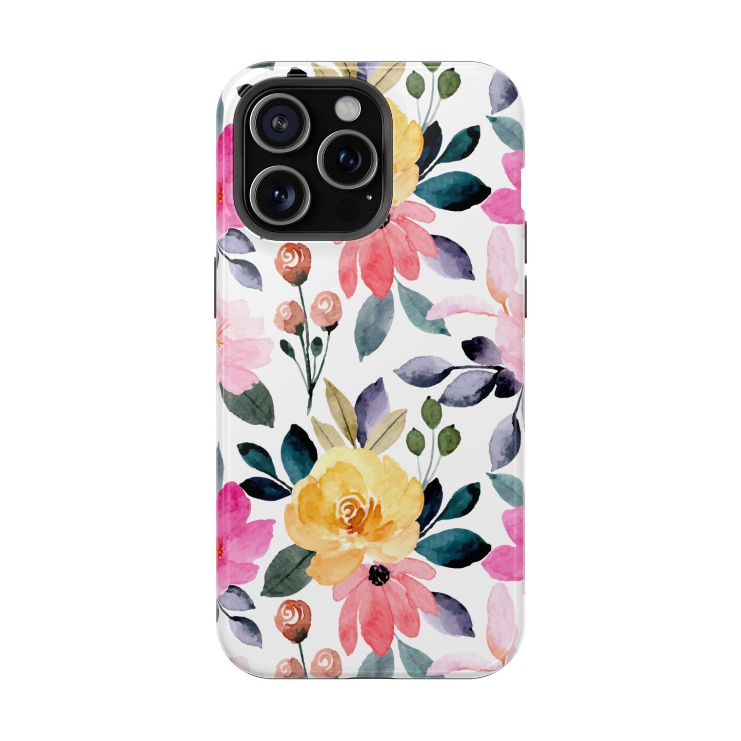 Blossoming Beauty – MagSafe Case with Pastel Floral Watercolor Design - BOGO Cases