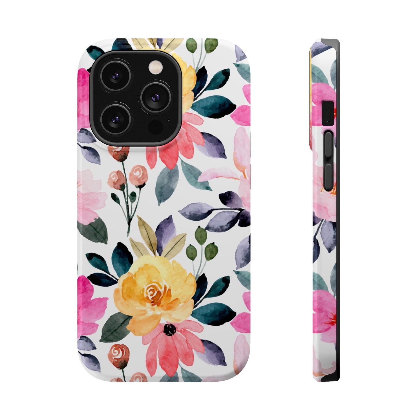 Blossoming Beauty – MagSafe Case with Pastel Floral Watercolor Design - BOGO Cases