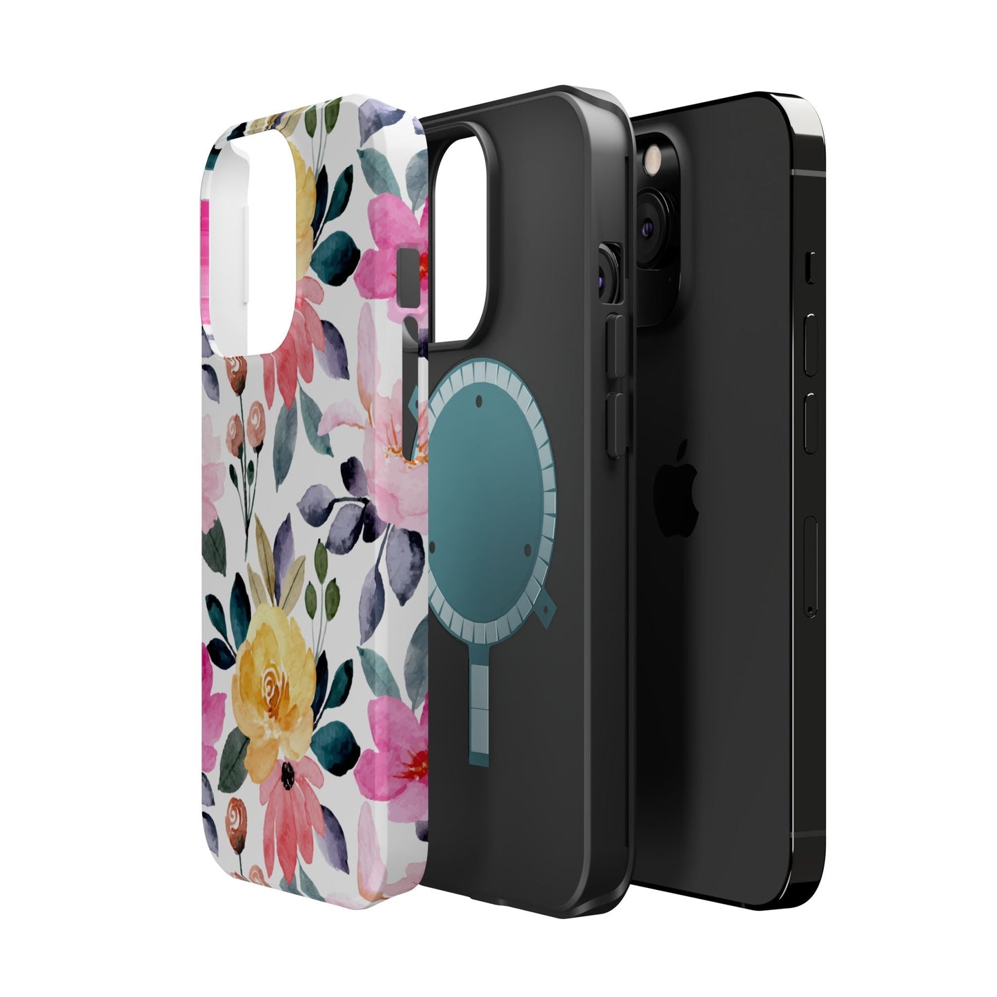 Blossoming Beauty – MagSafe Case with Pastel Floral Watercolor Design - BOGO Cases