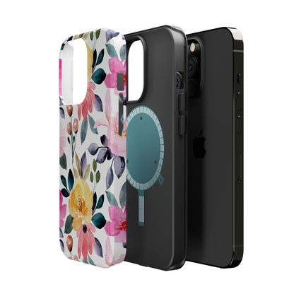 Blossoming Beauty – MagSafe Case with Pastel Floral Watercolor Design - BOGO Cases