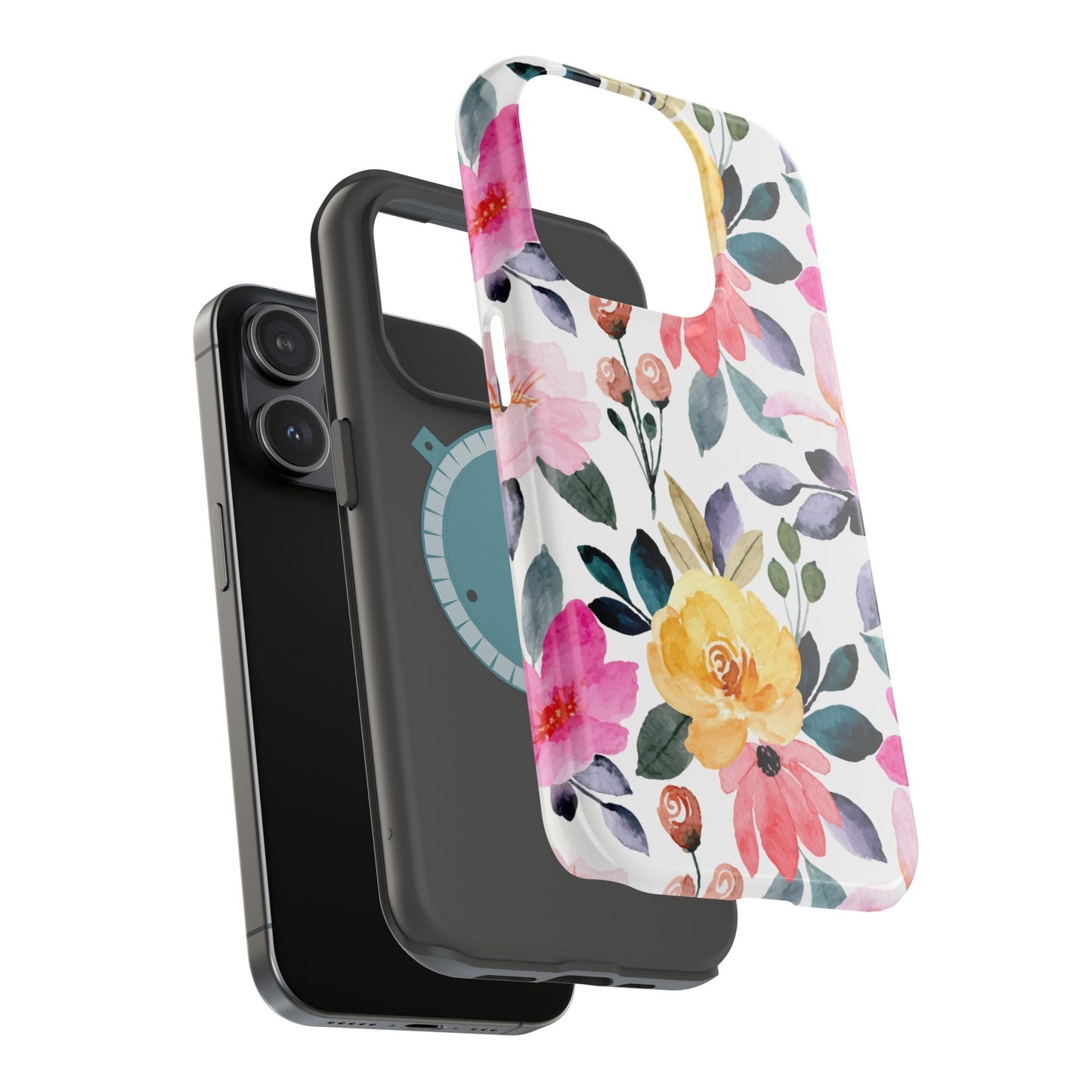 Blossoming Beauty – MagSafe Case with Pastel Floral Watercolor Design - BOGO Cases