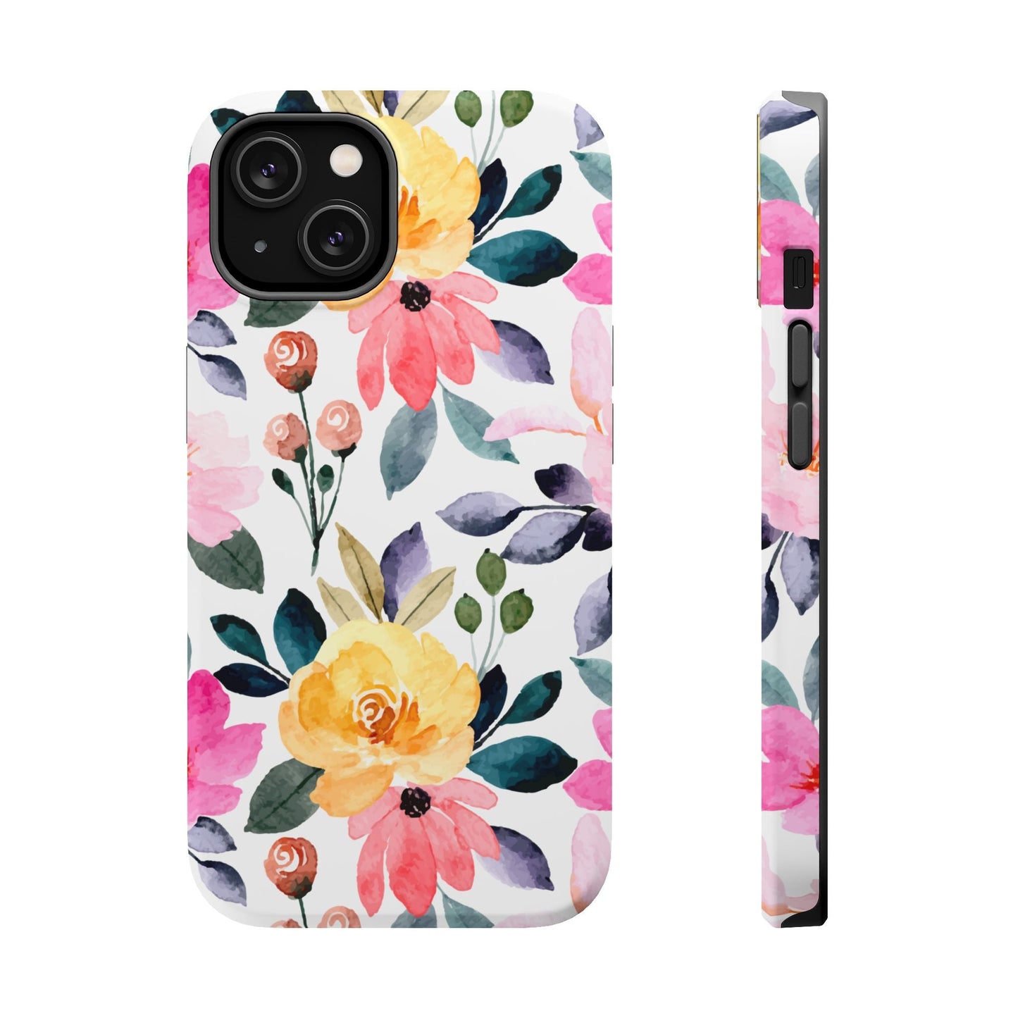 Blossoming Beauty – MagSafe Case with Pastel Floral Watercolor Design - BOGO Cases