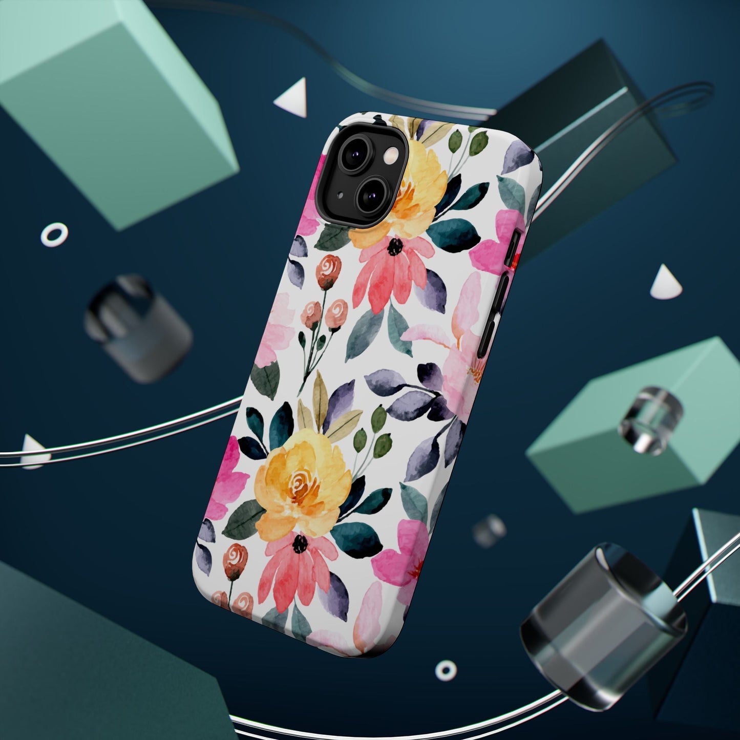 Blossoming Beauty – MagSafe Case with Pastel Floral Watercolor Design - BOGO Cases