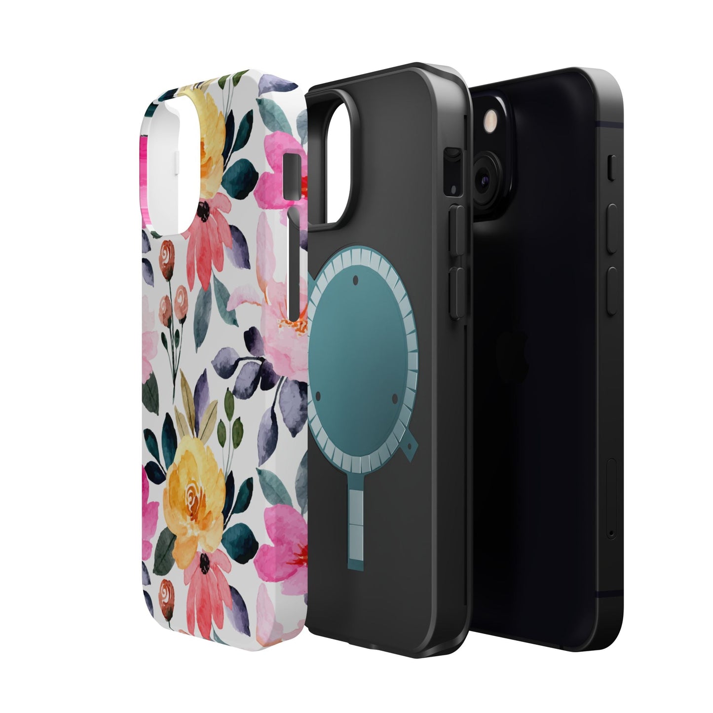 Blossoming Beauty – MagSafe Case with Pastel Floral Watercolor Design - BOGO Cases