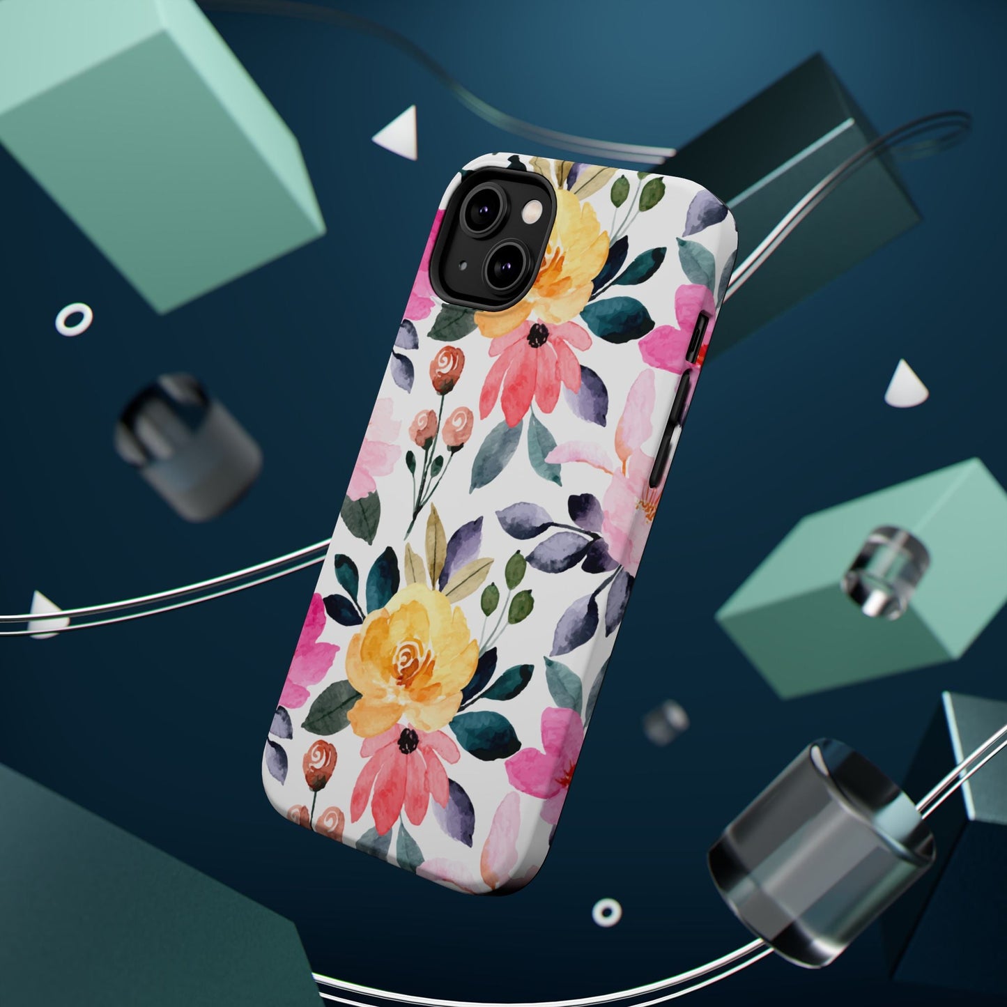 Blossoming Beauty – MagSafe Case with Pastel Floral Watercolor Design - BOGO Cases