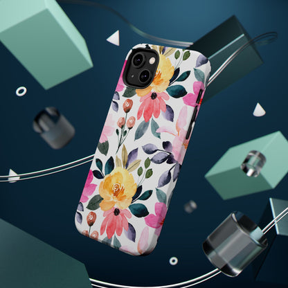 Blossoming Beauty – MagSafe Case with Pastel Floral Watercolor Design - BOGO Cases