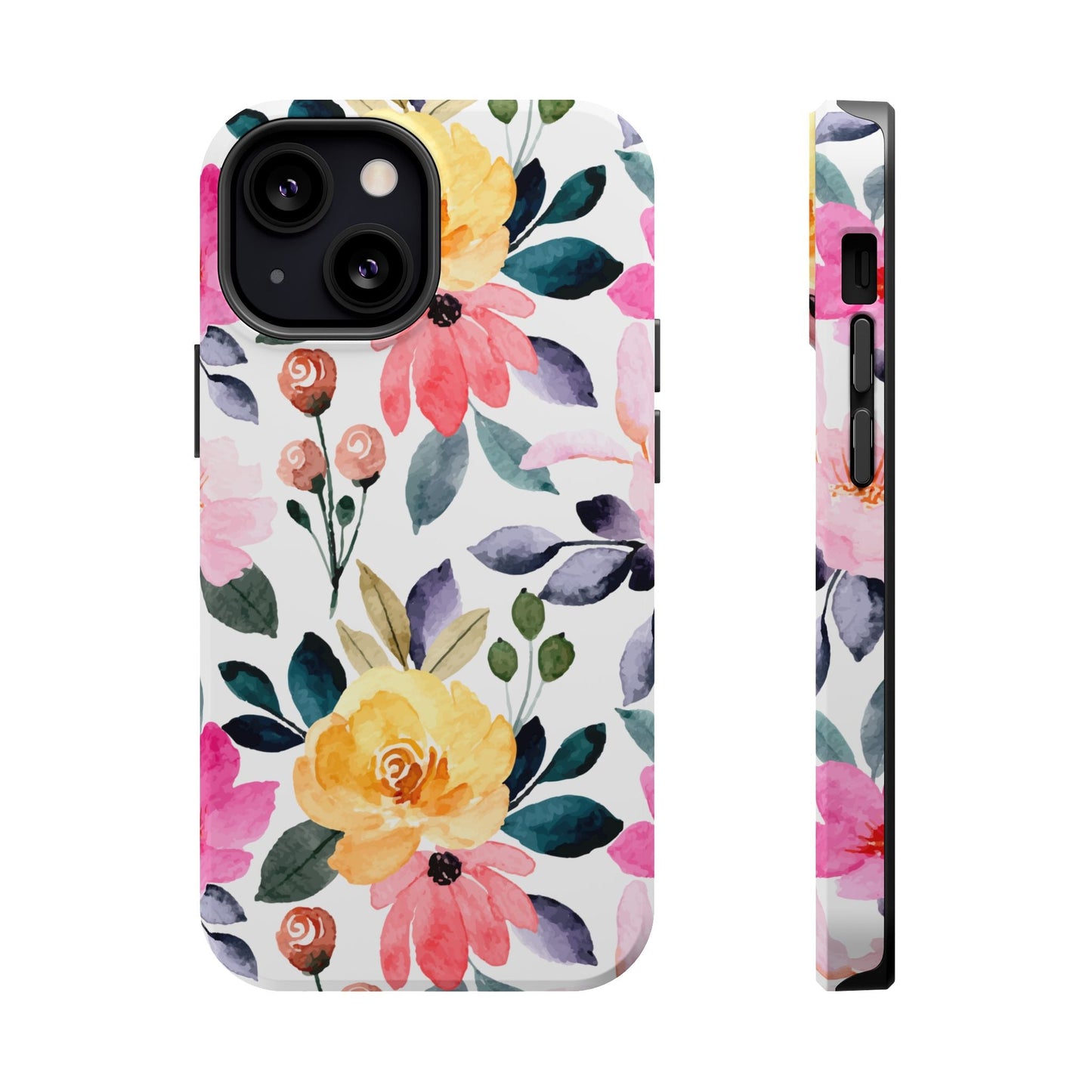 Blossoming Beauty – MagSafe Case with Pastel Floral Watercolor Design - BOGO Cases