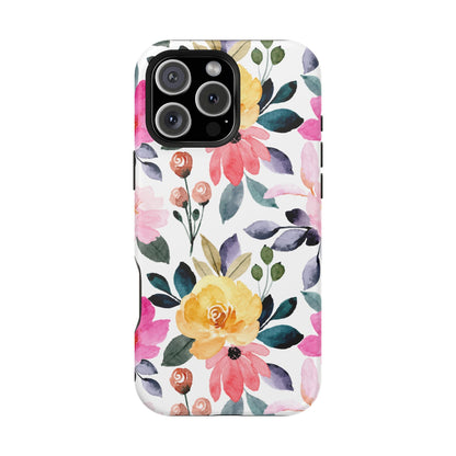Blossoming Beauty – MagSafe Case with Pastel Floral Watercolor Design - BOGO Cases