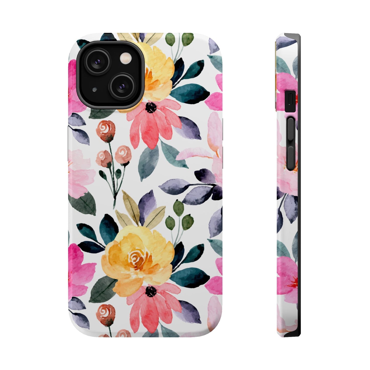 Blossoming Beauty – MagSafe Case with Pastel Floral Watercolor Design - BOGO Cases