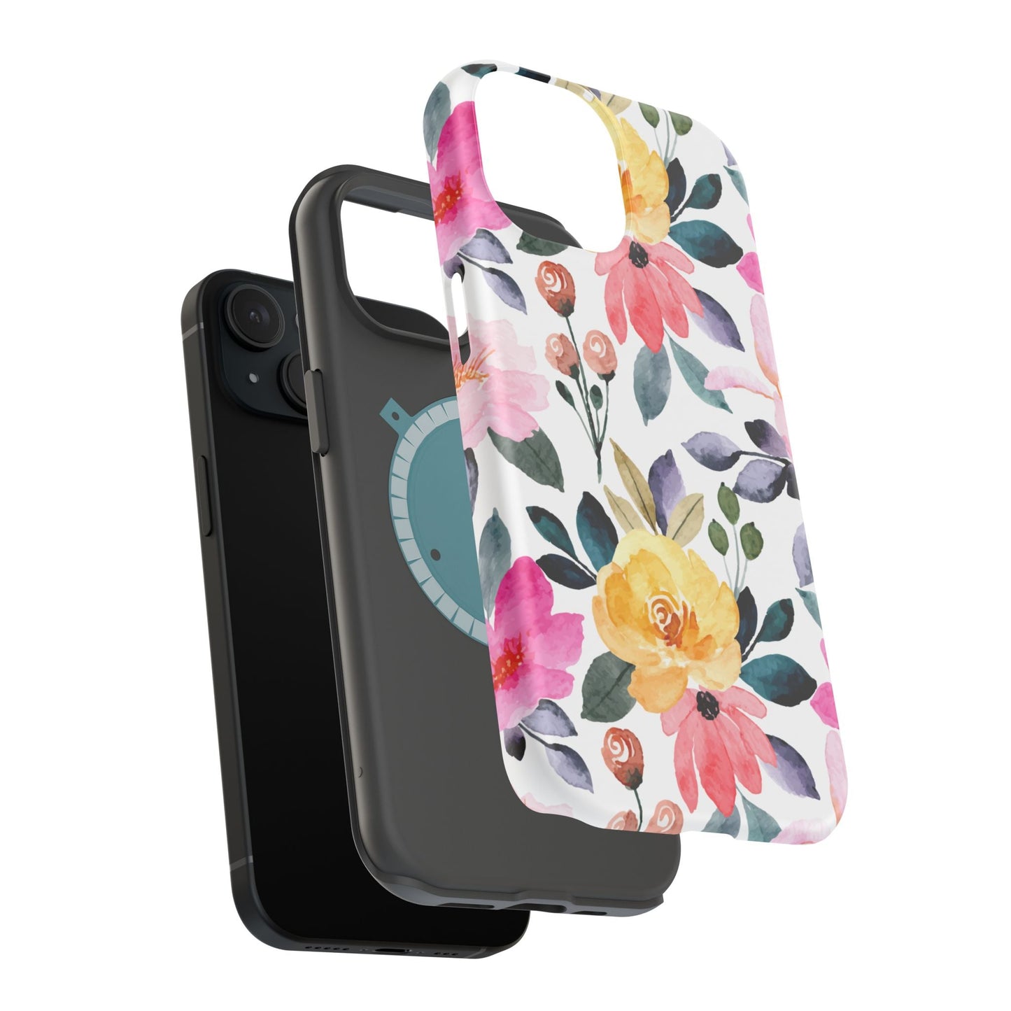Blossoming Beauty – MagSafe Case with Pastel Floral Watercolor Design - BOGO Cases