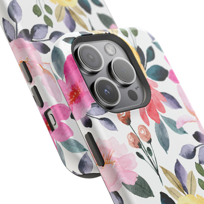 Blossoming Beauty – MagSafe Case with Pastel Floral Watercolor Design - BOGO Cases