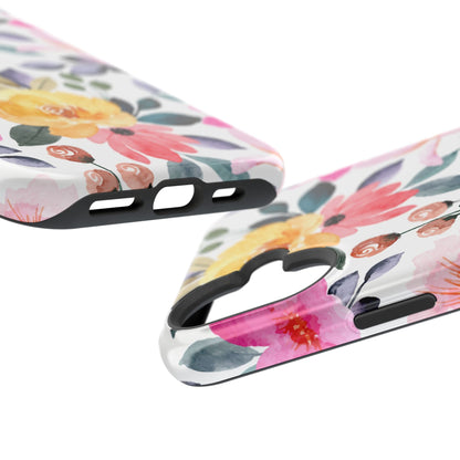 Blossoming Beauty – MagSafe Case with Pastel Floral Watercolor Design - BOGO Cases