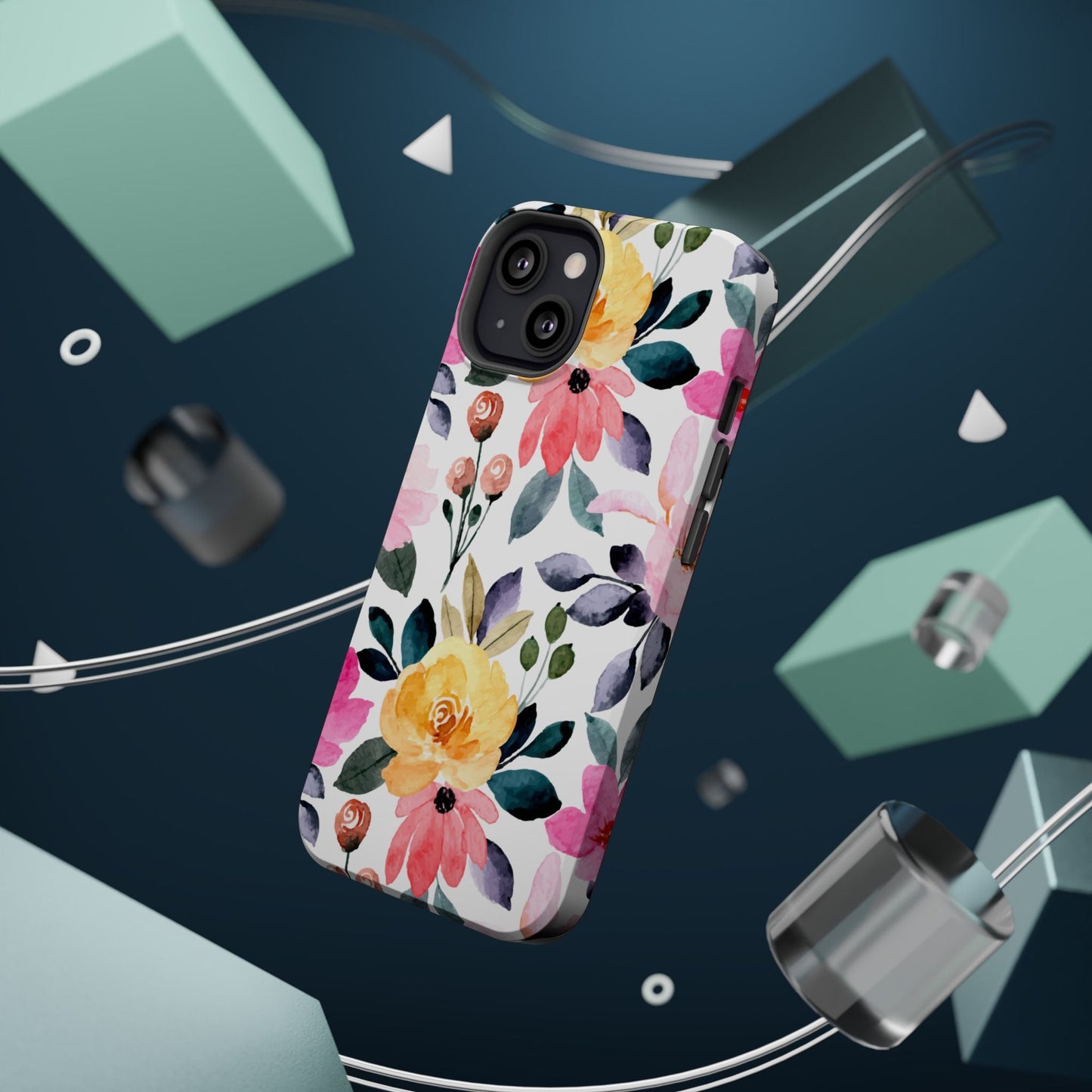 Blossoming Beauty – MagSafe Case with Pastel Floral Watercolor Design - BOGO Cases
