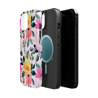 Blossoming Beauty – MagSafe Case with Pastel Floral Watercolor Design - BOGO Cases
