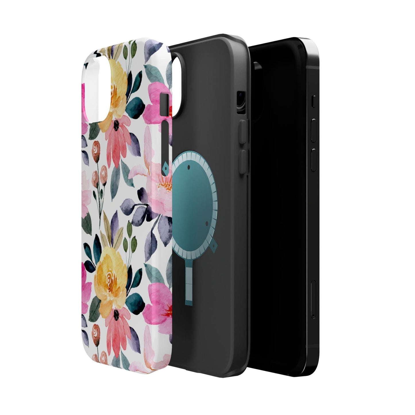 Blossoming Beauty – MagSafe Case with Pastel Floral Watercolor Design - BOGO Cases