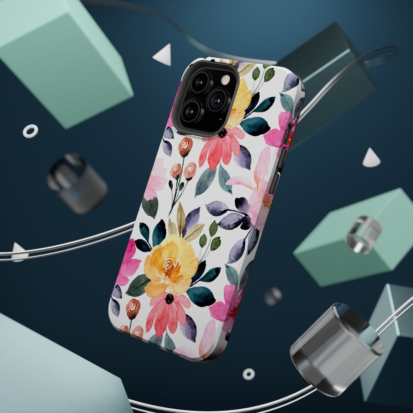 Blossoming Beauty – MagSafe Case with Pastel Floral Watercolor Design - BOGO Cases