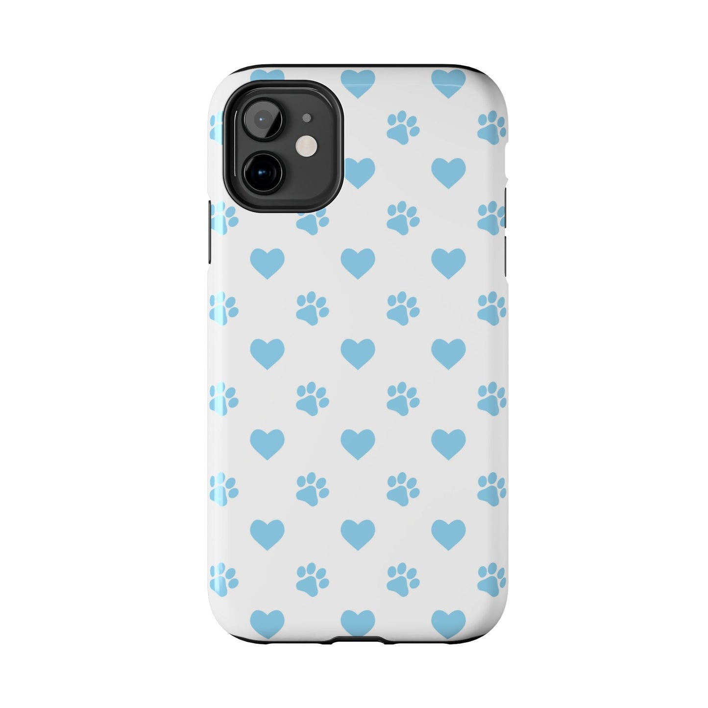 Blue Paw Prints & Hearts – Adorable and Durable iPhone Case for Pet Lovers - BOGO Cases