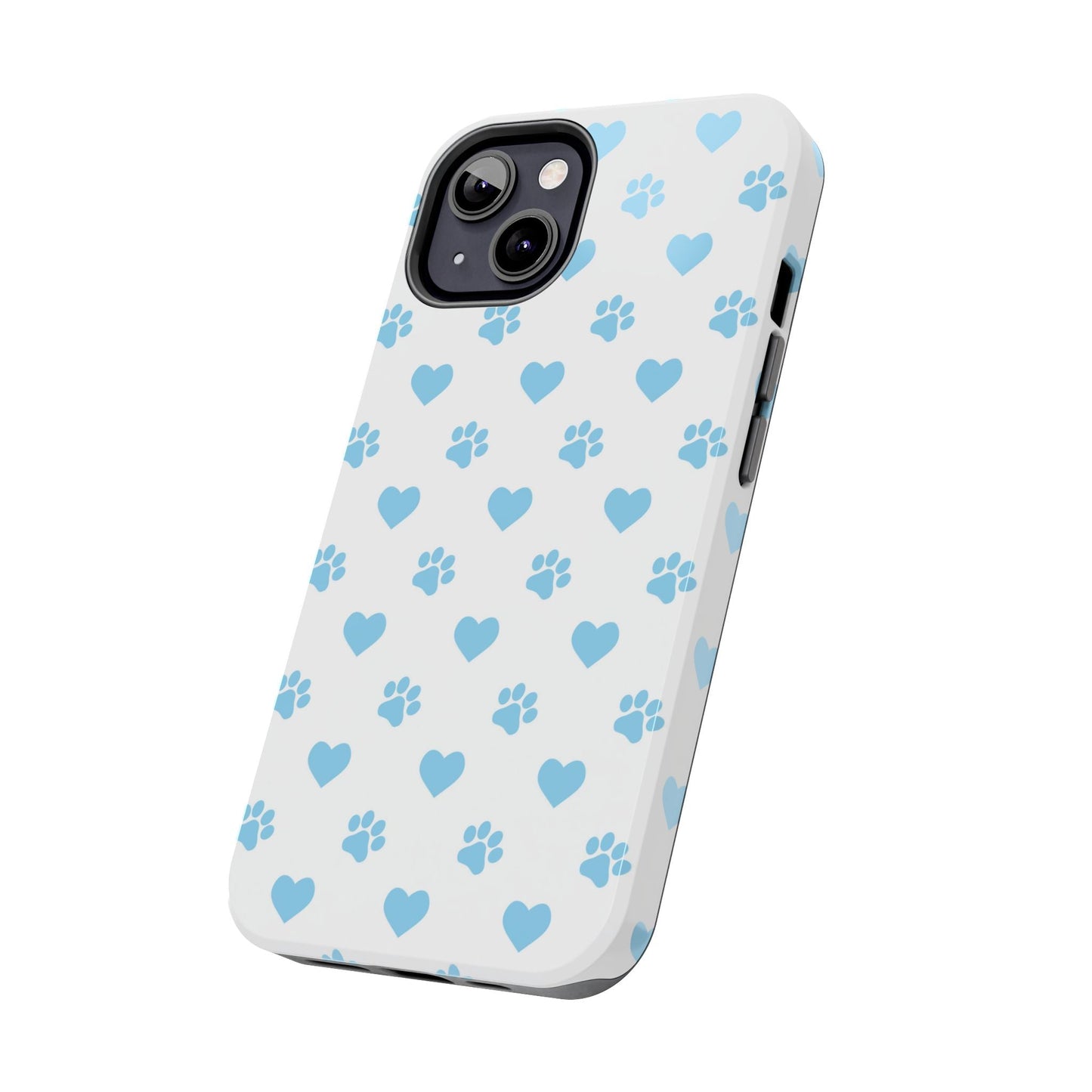 Blue Paw Prints & Hearts – Adorable and Durable iPhone Case for Pet Lovers - BOGO Cases