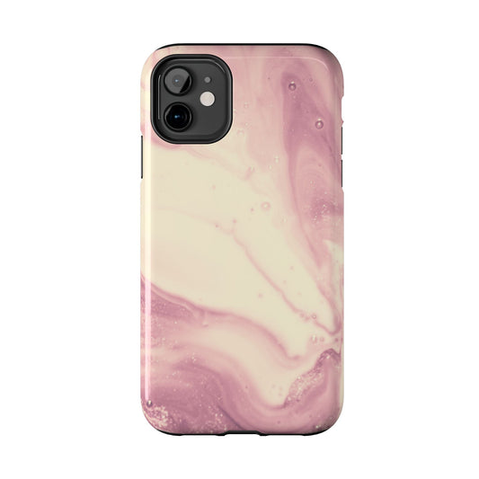 Blush Marble Glow – iPhone Case with Rose Gold & Pink Swirl Pattern - BOGO Cases