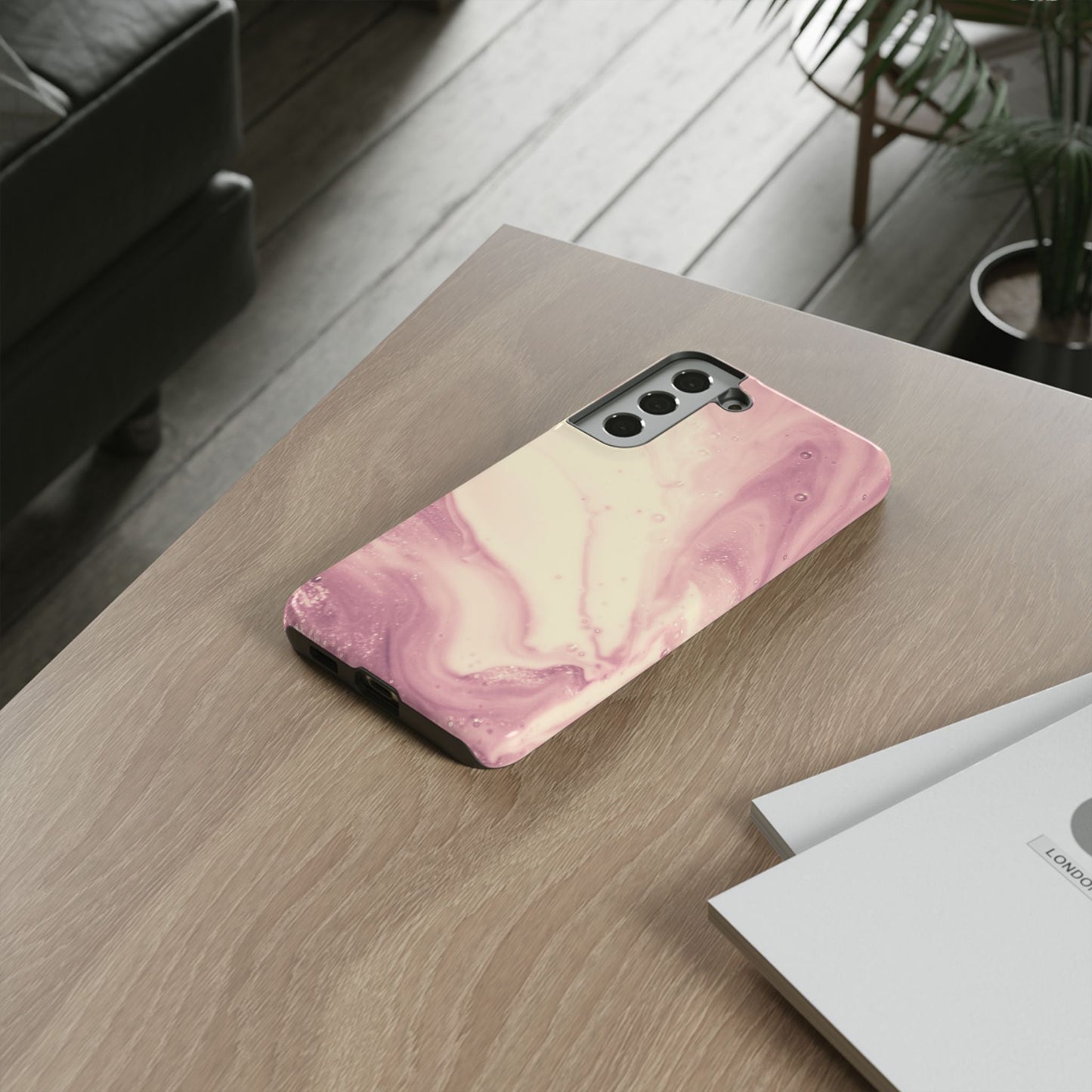 Blush Marble Glow – Samsung Galaxy Case with Rose Gold Swirl Design - BOGO Cases