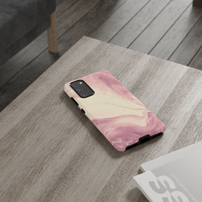 Blush Marble Glow – Samsung Galaxy Case with Rose Gold Swirl Design - BOGO Cases